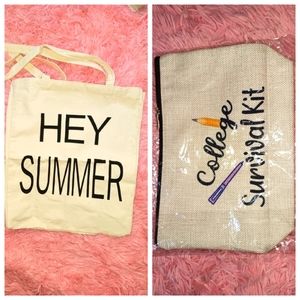 Havy Duty Canvas Bag + Free Canvas Pouch, NEW! For College, School, Travel etc.